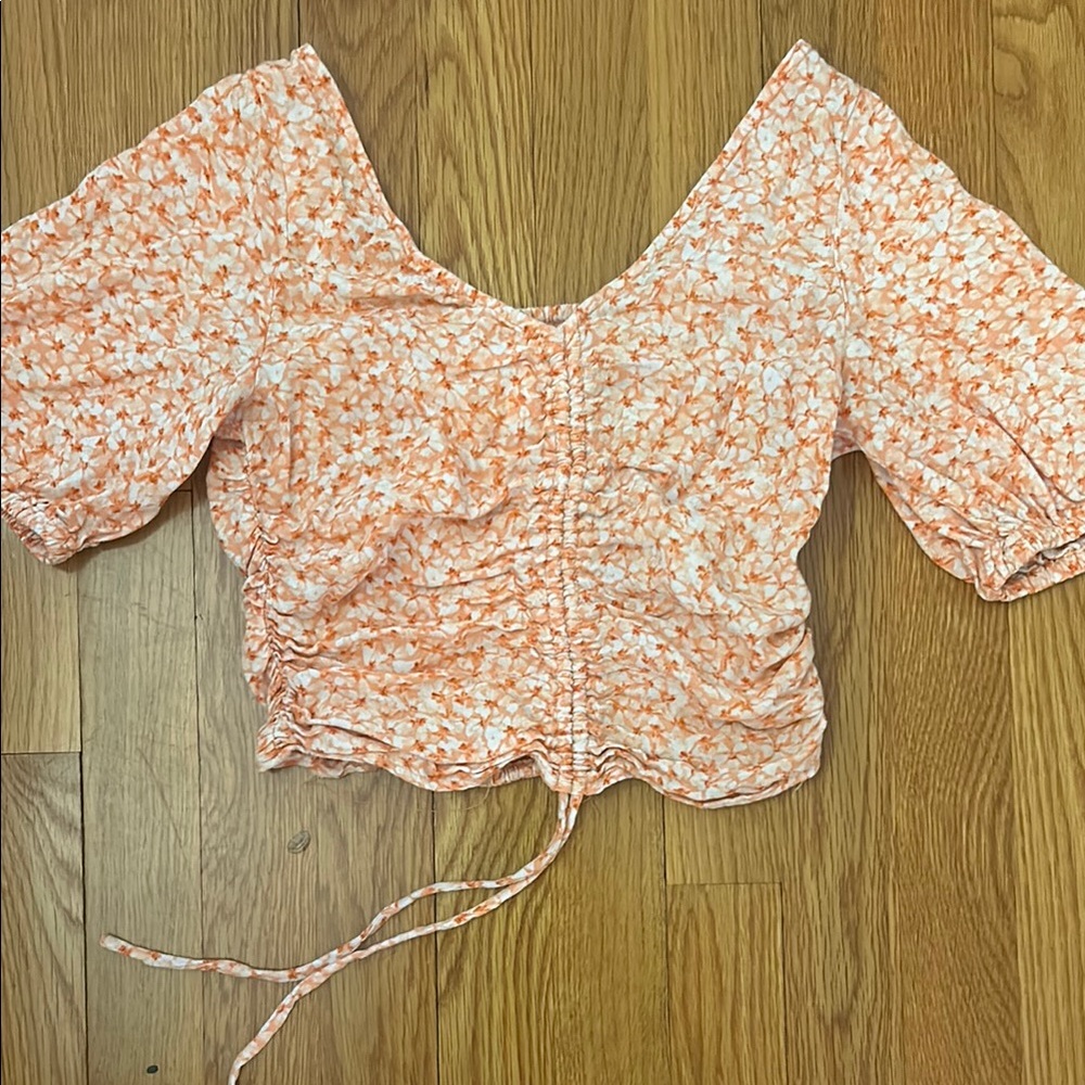 Floral Ruched Crop Top